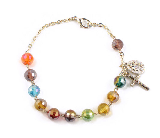 Multicolour Crystal Rosary Bracelet