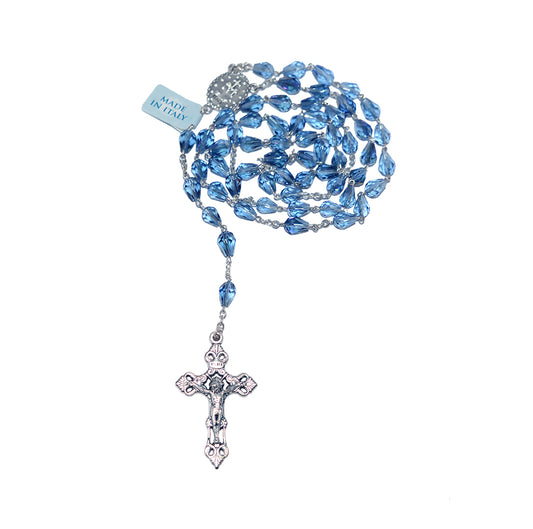 Fine Bohemian Blue Crystal Rosary