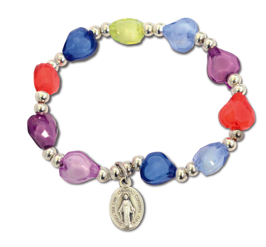 Bracelet with Multi-coloured Hearts