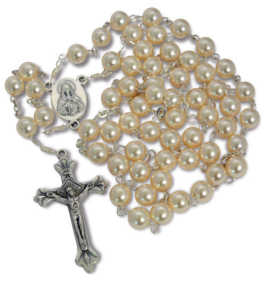 Rosary with Cream Beads