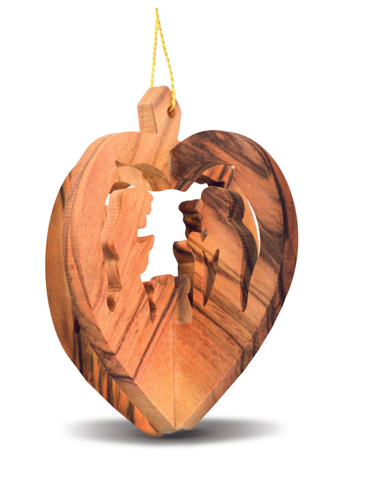 Wooden 3D Holy Family Ornament