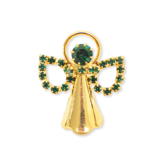 Emerald angel pin