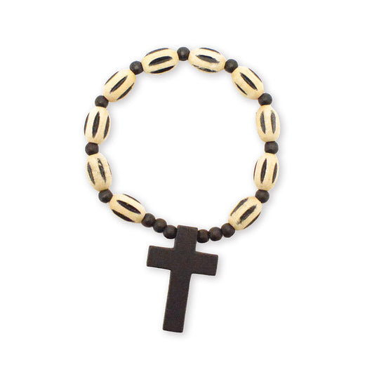 Black Wooden Bracelet with cross