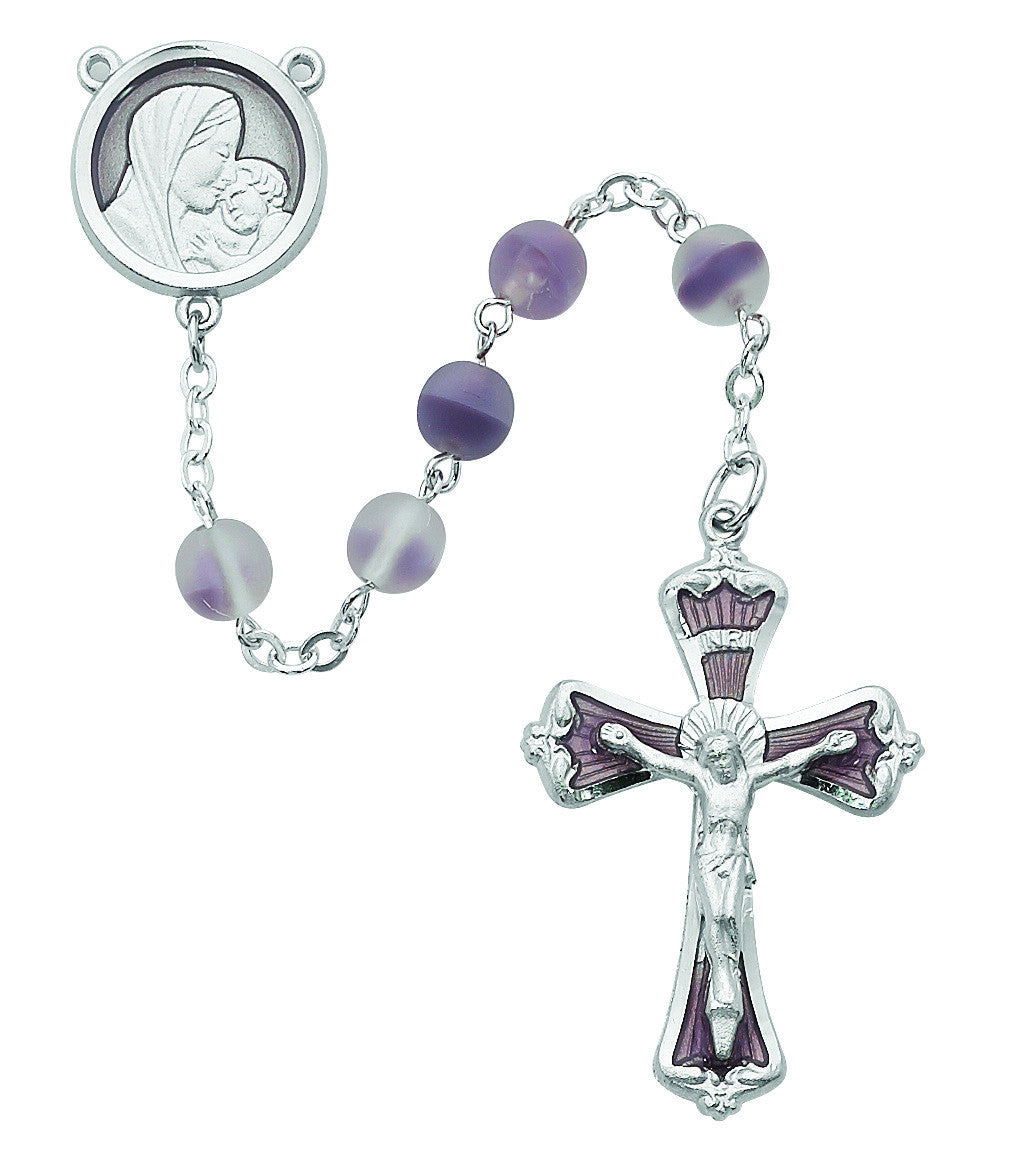 Frosted Amethyst Rosary