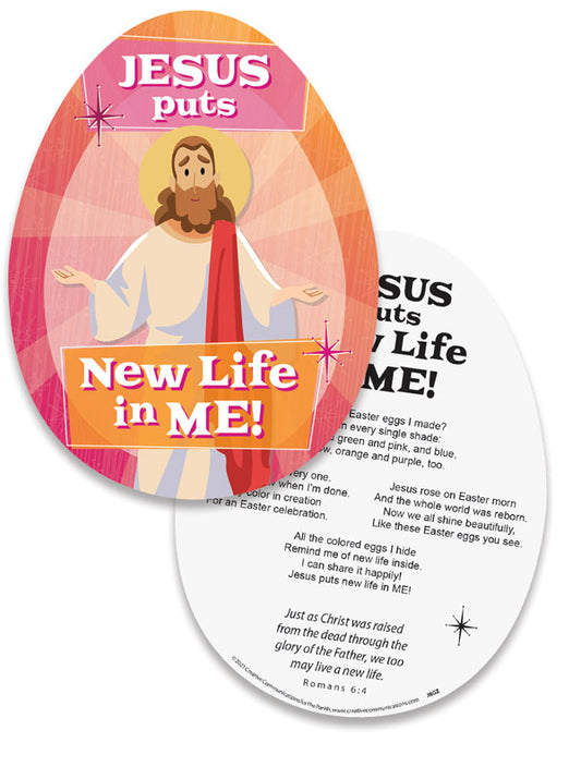 Jesus Puts New Life in Me lollipop prayer cards (sold in packs of 12)