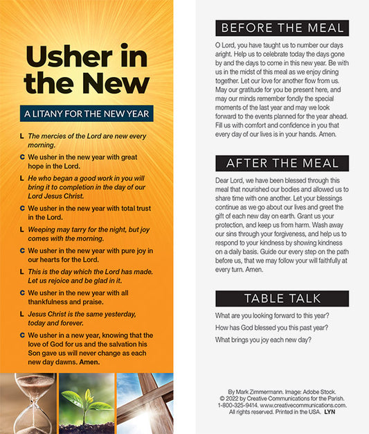 USHER IN THE NEW - NEW YEAR LITANY (PACK OF 50)