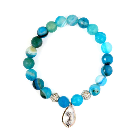 Semi-precious turquoise stone bracelet with bead