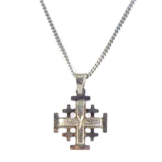 Jerusalem cross sterling silver pendant