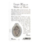Prayer card with medal of Mary as untier of knots