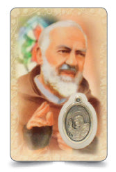 Prayer Card with medal Padre Pio