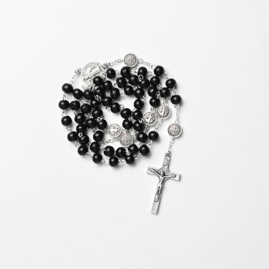 Black wooden rosary of St. Benedict