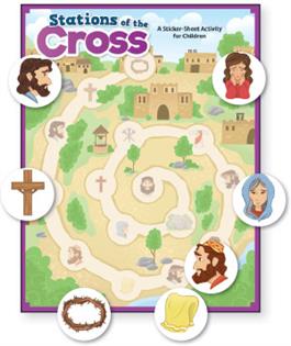 STATIONS OF THE CROSS STICKER SHEETS (PACK OF 12)