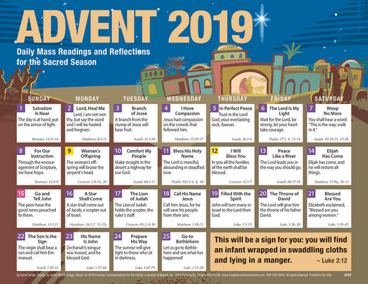 Advent Calendar 2019 : Daily Mass Readings and Reflections in Preparation for Christmas (Sold in multiples of 50)
