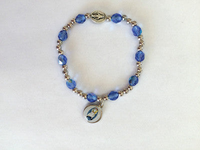 Blue Bracelet with Pope Francis Medal  (English)